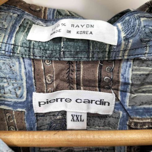 ピエールカルダン pierre cardin 総柄レーヨン半袖シャツ メンズ XXL