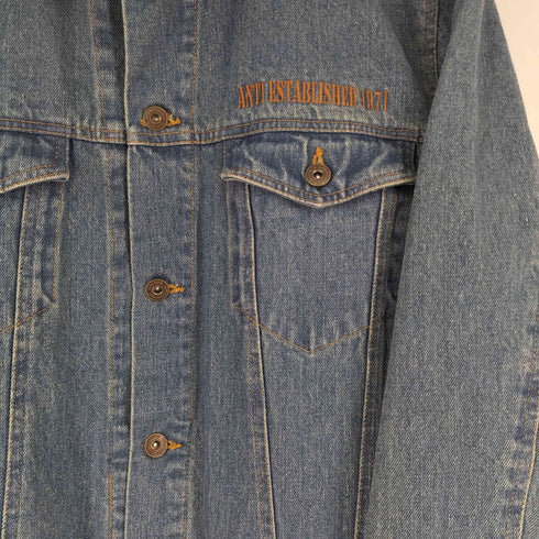 ハードロックカフェ Hard Rock Cafe ロゴ刺繍 デニムジャケット メンズ XL