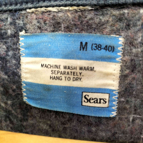 シアーズ Sears 70s 裏地ブランケット 襟コーデュロイ デニム カバーオール メンズ import:M