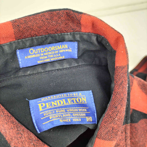 ペンドルトン PENDLETON USA製 ブロック チェック L/S ウールシャツ メンズ import:XS