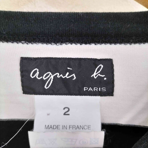 アニエスベー agnes b. PARIS フランス製 ボーダー ロングスリーブTシャツ レディース 2