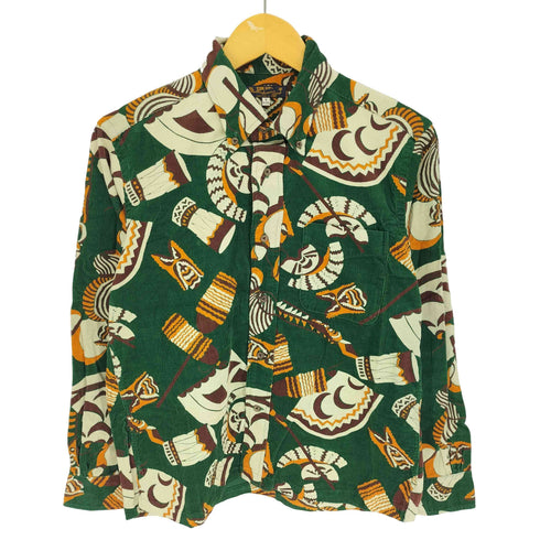 サンサーフ SUN SURF 総柄 ボタンダウン L/S 細畝 コーデュロイ シャツ メンズ JPN:S