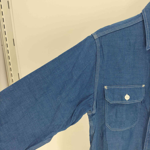 シュガーケーン SUGAR CANE フラップポケット L/S レギュラーカラー シャンブレー ワークシャツ デニム シャツ メンズ JPN:S