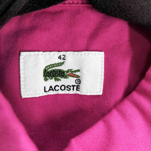 ラコステ LACOSTE ワニ ロゴ 刺繍 ボタンダウン ノースリーブ シャツ レディース 42
