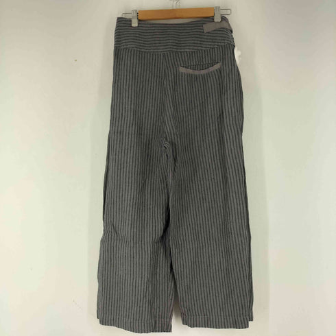 パドカレ pas de calais 巻きデザインストライプリネンパンツ レディース JPN:34