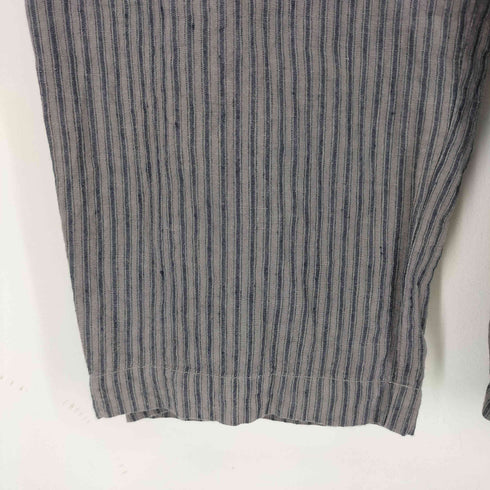 パドカレ pas de calais 巻きデザインストライプリネンパンツ レディース JPN:34