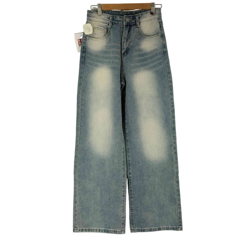 フェード加工 ワイドデニムパンツ レディース JPN:S