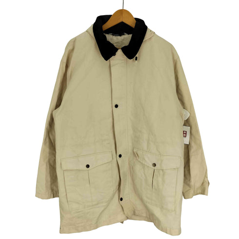 ザラ ZARA 襟コーデュロイ 比翼ジップ ウエストドローコード フーデッド ステンカラー ジャケット メンズ import:XL
