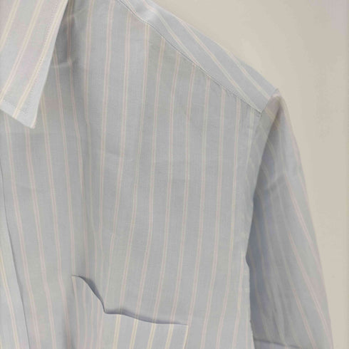 バーバリーズ BURBERRYS 90S Single needle tailoring ラウンドカット L/S ストライプ シャツ メンズ A41-82