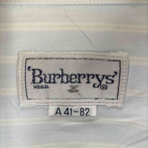 バーバリーズ BURBERRYS 90S Single needle tailoring ラウンドカット L/S ストライプ シャツ メンズ A41-82