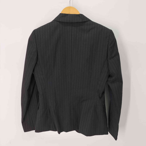 パーフェクトスーツファクトリー P.S.FA Perfect Suit FActory ANGELICO Super100 ストライプ 背抜き 2B テーラードジャケット & フレアスラックス セットアップ レディース ジャケット:9AR / パンツ:9AR