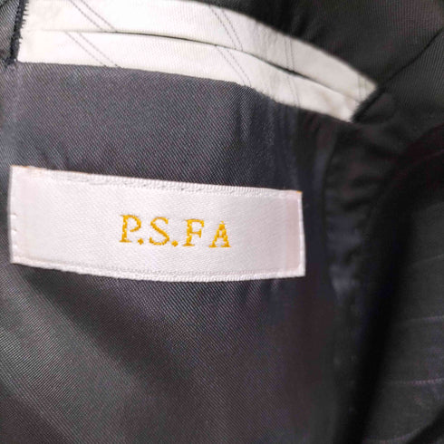 パーフェクトスーツファクトリー P.S.FA Perfect Suit FActory ANGELICO Super100 ストライプ 背抜き 2B テーラードジャケット & フレアスラックス セットアップ レディース ジャケット:9AR / パンツ:9AR