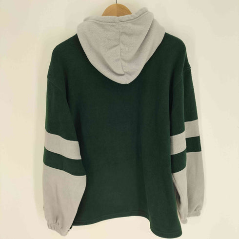 スターター STARTER 90S ロゴ刺繍 袖ワッペン フーデッド ハーフジップ フリースジャケット メンズ import:M