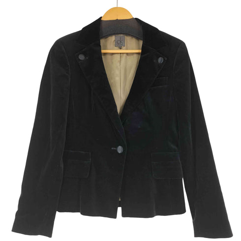 シーケーカルバンクライン ck Calvin Klein 1B ベロアテーラードジャケット レディース US:6