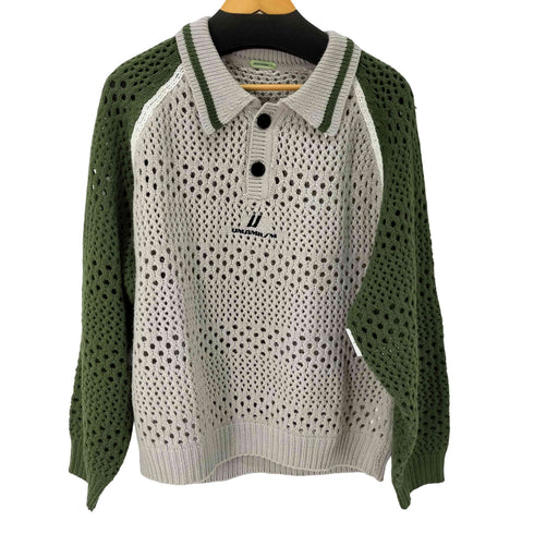 UMAMIISM CROCHET COLLAR POLO SWEATER GR メンズ XXL