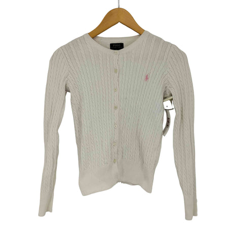 ポロラルフローレン POLO RALPH LAUREN クルーネック コットンリブカーディガン レディース XL(16)