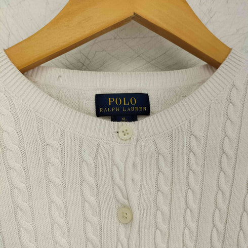 ポロラルフローレン POLO RALPH LAUREN クルーネック コットンリブカーディガン レディース XL(16)