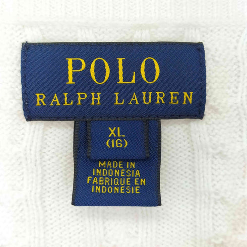 ポロラルフローレン POLO RALPH LAUREN クルーネック コットンリブカーディガン レディース XL(16)