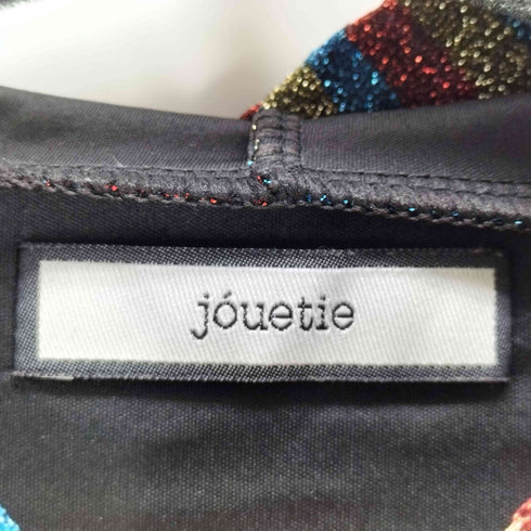 ジュエティ jouetie パフスリーブラメボーダークロップドパーカー レディース JPN:M