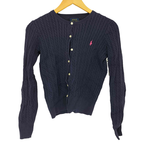 ポロラルフローレン POLO RALPH LAUREN クルーネック コットンリブカーディガン レディース XL(16)