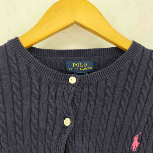ポロラルフローレン POLO RALPH LAUREN クルーネック コットンリブカーディガン レディース XL(16)