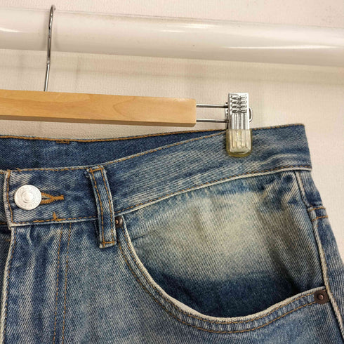 ザラ ZARA BAGGY FIT バギー フィット USED加工 デニム ショート パンツ メンズ EUR 40