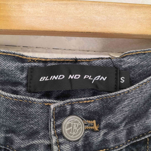 BLIND NO PLAN Y2K マルチジップ ウォッシュドデニムパンツ メンズ S