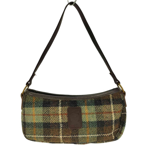 ハリスツイード Harris Tweed GLENALMOND チェック柄 レザーパッチ ウール ハンド バック レディース