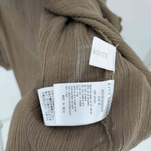 リヴドロワ RIVE DROITE 楊柳ギャザーブラウス レディース FREE