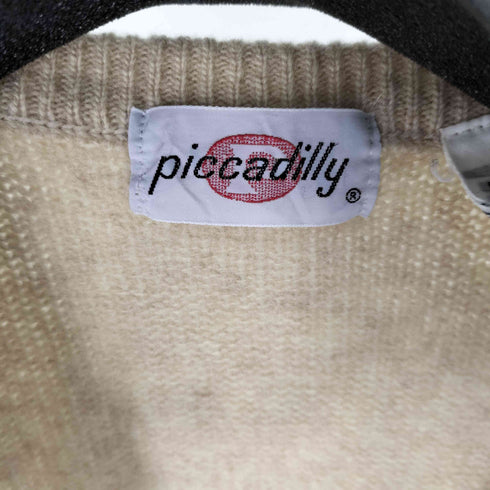 PICCADILLY アーガイル ウール Vネック ニットベスト メンズ 2X