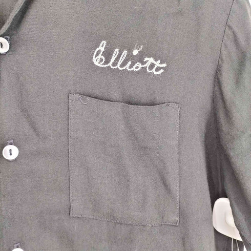 60~70s バックプリント ELLIOTT 刺繍ボウリングシャツ メンズ