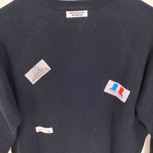 マドモアゼルノンノン mademoiselle NON NON ワッペンデザイン スウェット カーディガン レディース