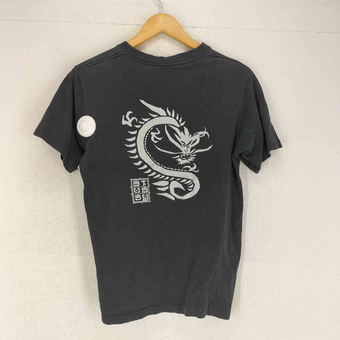 ステューシー Stussy 90s 紺タグ OLD USA製 ドラゴン プリントTシャツ メンズ JPN:S