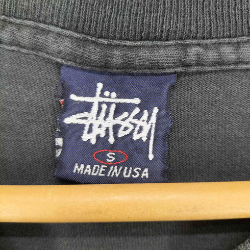 ステューシー Stussy 90s 紺タグ OLD USA製 ドラゴン プリントTシャツ メンズ JPN:S