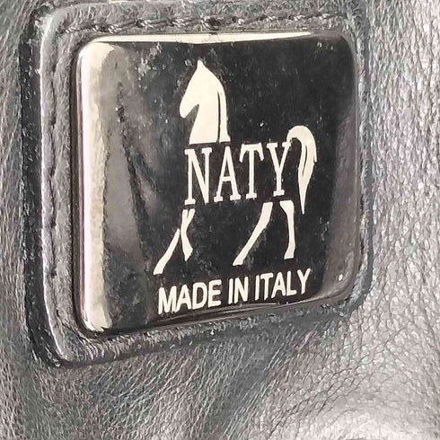 NATY イタリア製 マルカンデザインレザーハンドバッグ レディース