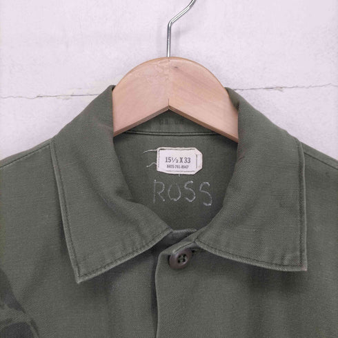 ユーエスアーミー U.S. ARMY スカルプリント ミリタリーリメイクシャツ UTILITY SHIRTS メンズ 15 1/2 X33