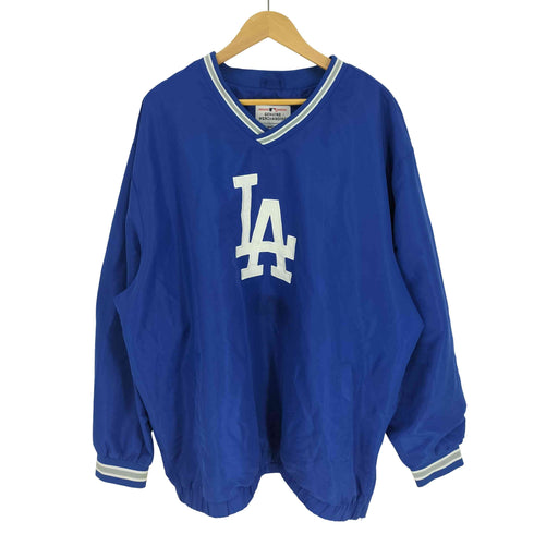 ジェニュインマーチャンダイズ GENUINE MERCHANDISE 裏地メッシュ チームロゴ 両面刺繍 Vネック ドローコード サイドジップ トレーニングウェア メンズ 4XL