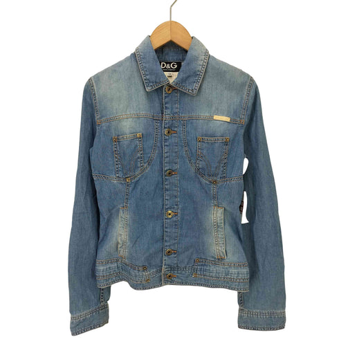 ディーアンドジードルチェアンドガッバーナ D&G DOLCE&GABBANA トルコ製 デニムジャケット Y2K レディース JPN:XS
