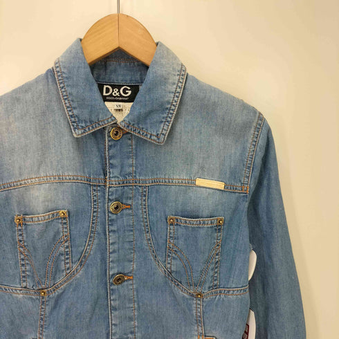 ディーアンドジードルチェアンドガッバーナ D&G DOLCE&GABBANA トルコ製 デニムジャケット Y2K レディース JPN:XS