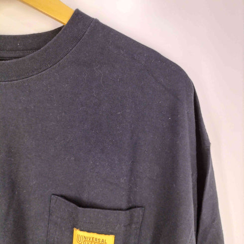 ユニバーサルオーバーオール UNIVERSAL OVERALL ロゴパッチ 胸ポケット クルーネック ロングスリーブ Tシャツ メンズ import:L