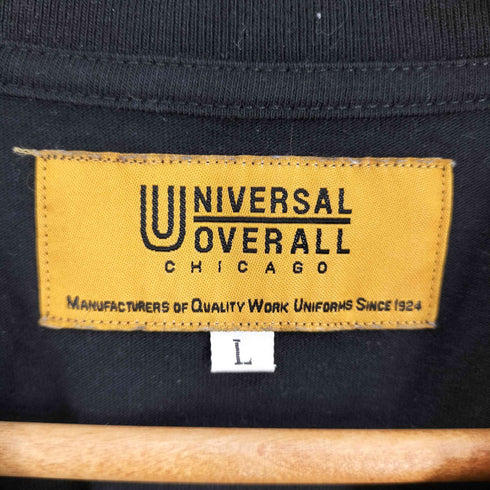 ユニバーサルオーバーオール UNIVERSAL OVERALL ロゴパッチ 胸ポケット クルーネック ロングスリーブ Tシャツ メンズ import:L