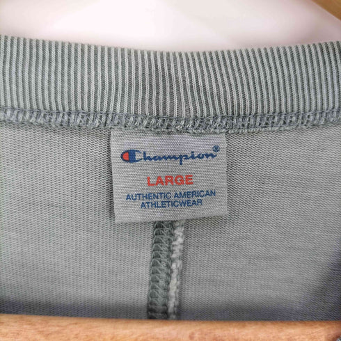 チャンピオン Champion オーバーダイ ロゴ刺繍 クルーネック ロングスリーブ Tシャツ メンズ import:L