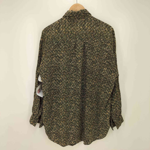 M.E.SPORT レーヨン100% 総柄 フロントポケット長袖シャツ メンズ JPN:M