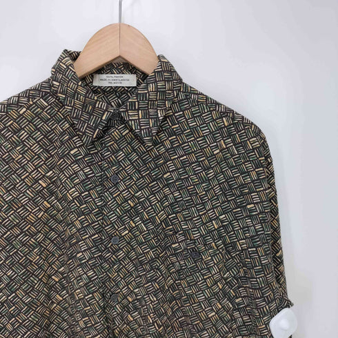 M.E.SPORT レーヨン100% 総柄 フロントポケット長袖シャツ メンズ JPN:M