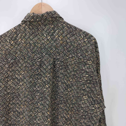 M.E.SPORT レーヨン100% 総柄 フロントポケット長袖シャツ メンズ JPN:M