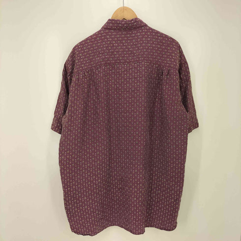TOSCANA IUOGO UOMO シルク100% 総柄 フロントポケット半袖シャツ メンズ LL