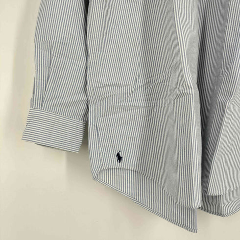 ラルフローレン RALPH LAUREN THE BIG FIT 裾ポニー刺繍 ストライプ ボタンダウンシャツ メンズ import:M