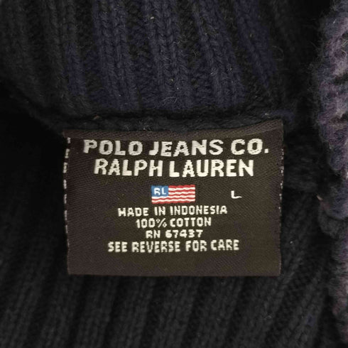 ポロジーンズカンパニーラルフローレン POLO JEANS COMPANY RALPH LAUREN RL 星条旗 モックネックニットセーター メンズ JPN:L