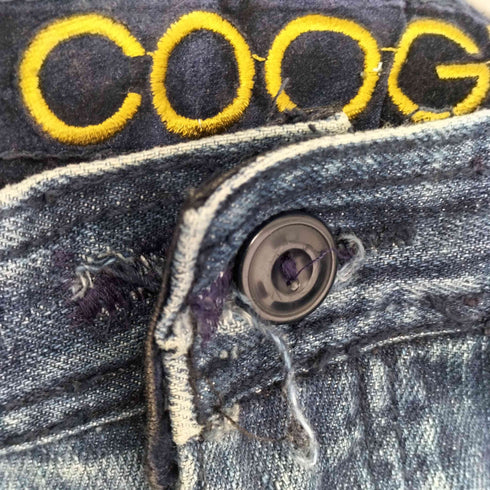 クージー COOGI 90-00S ベロアパッチワーク刺繍デザインデニムパンツ メンズ 38/34