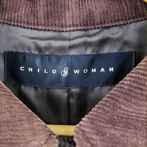 CHILD WOMAN コーデュロイ 切替 ウール コート レディース FREE